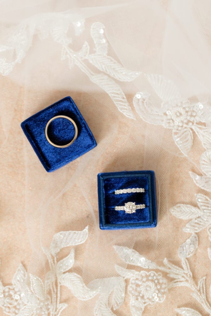 wedding bands and engagement ring, diamond pave wedding band