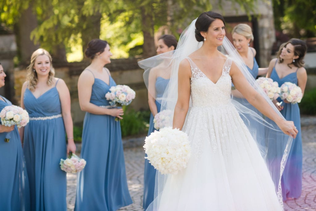 bride with her maids