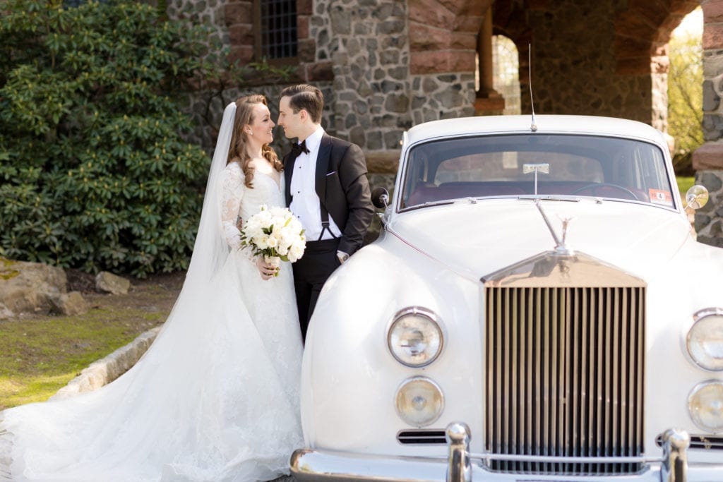 bride and grooms classic car photography