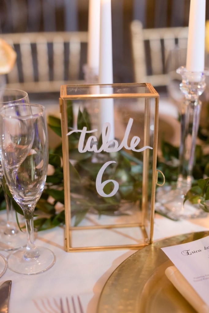 wedding table sign, glass wedding table sign