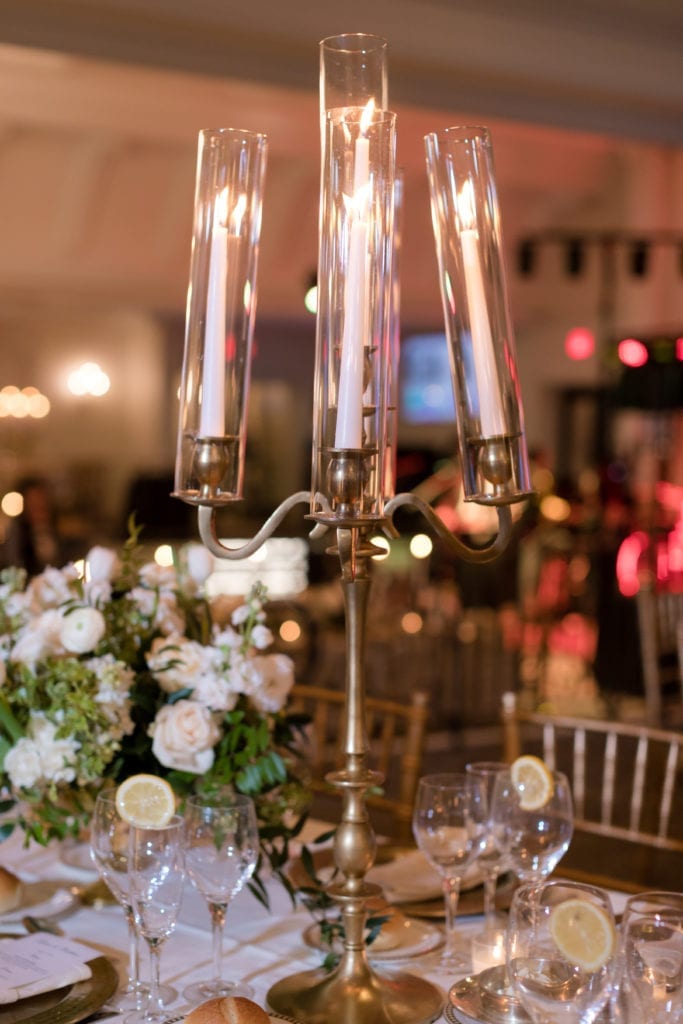 glass votive wedding candle tablescape