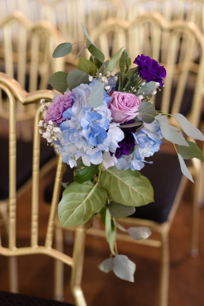 purple and blue wedding bouquets