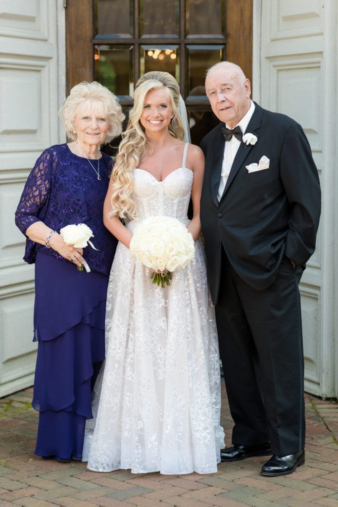 bride and her grandparents