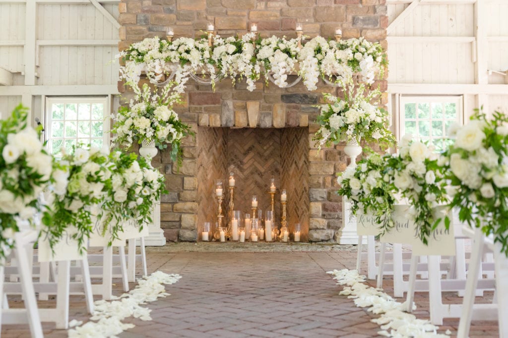 Ashford Estate wedding, white floral wedding details