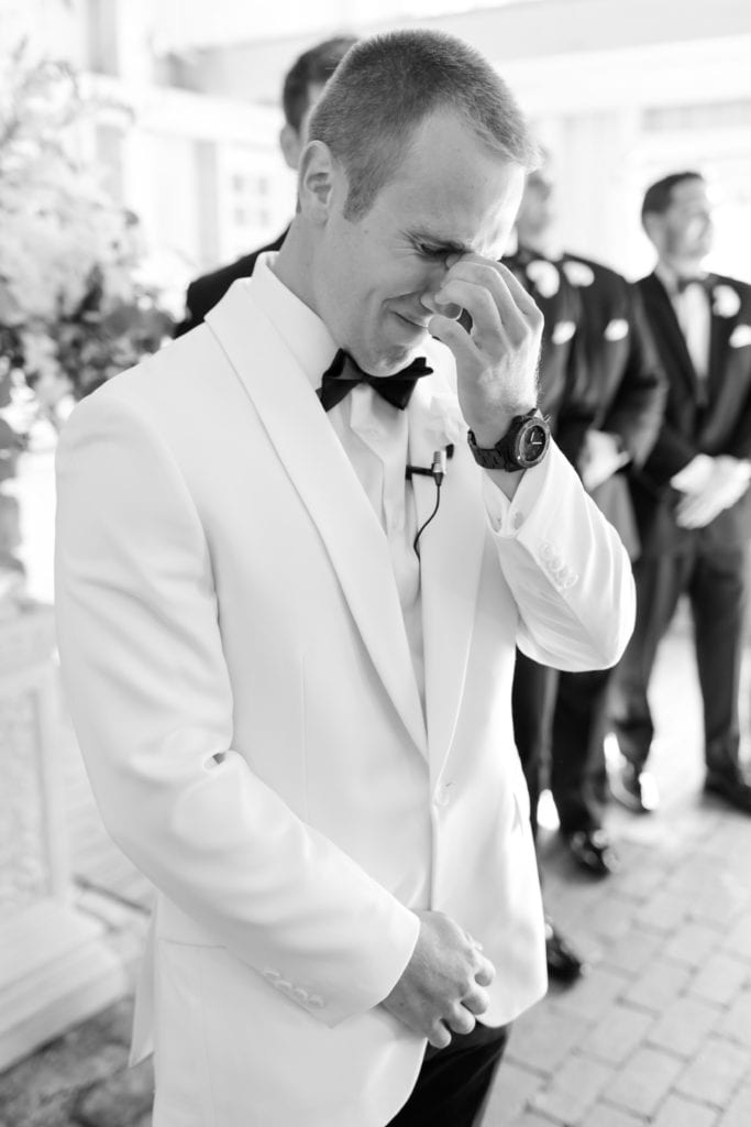 grooms emotion seeing his bride