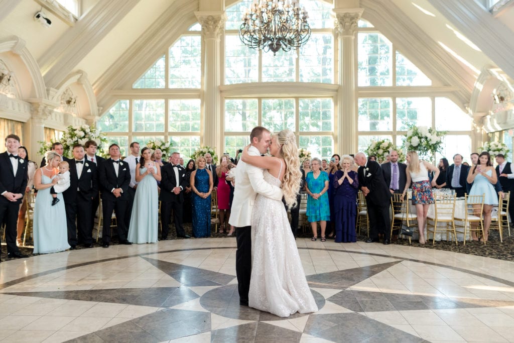 Ashford Estate Wedding reception, bride and groom dancing