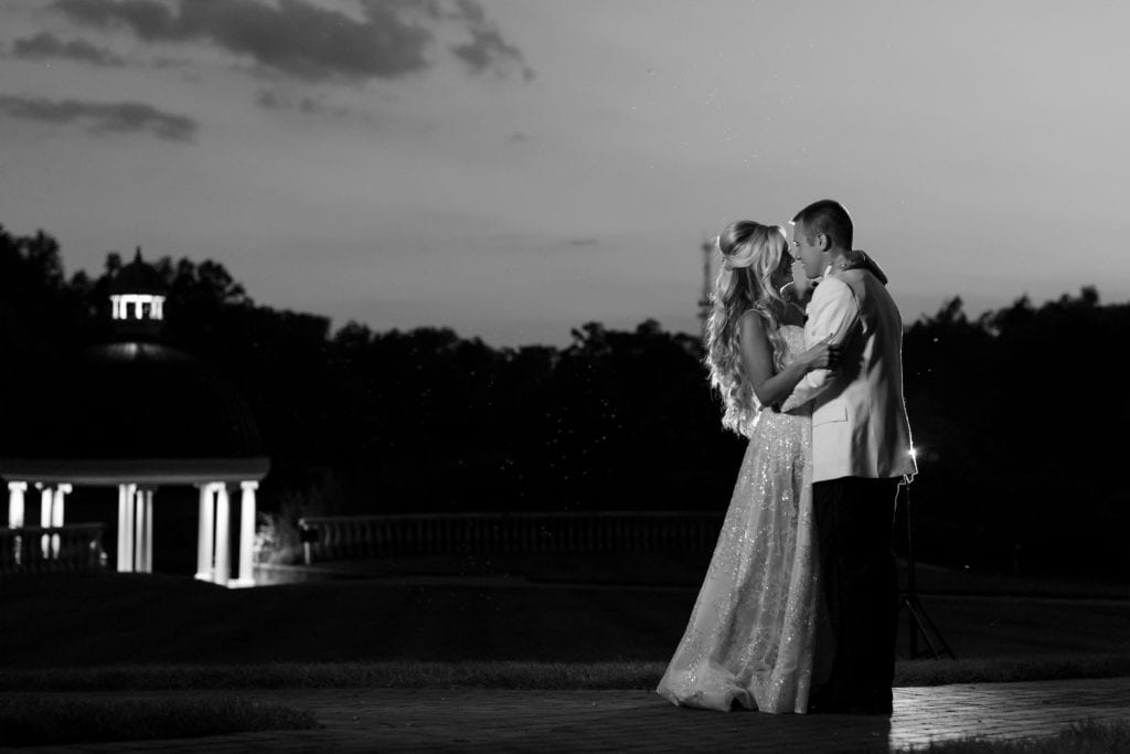 bride and groom at dusk, vanessa joy photography