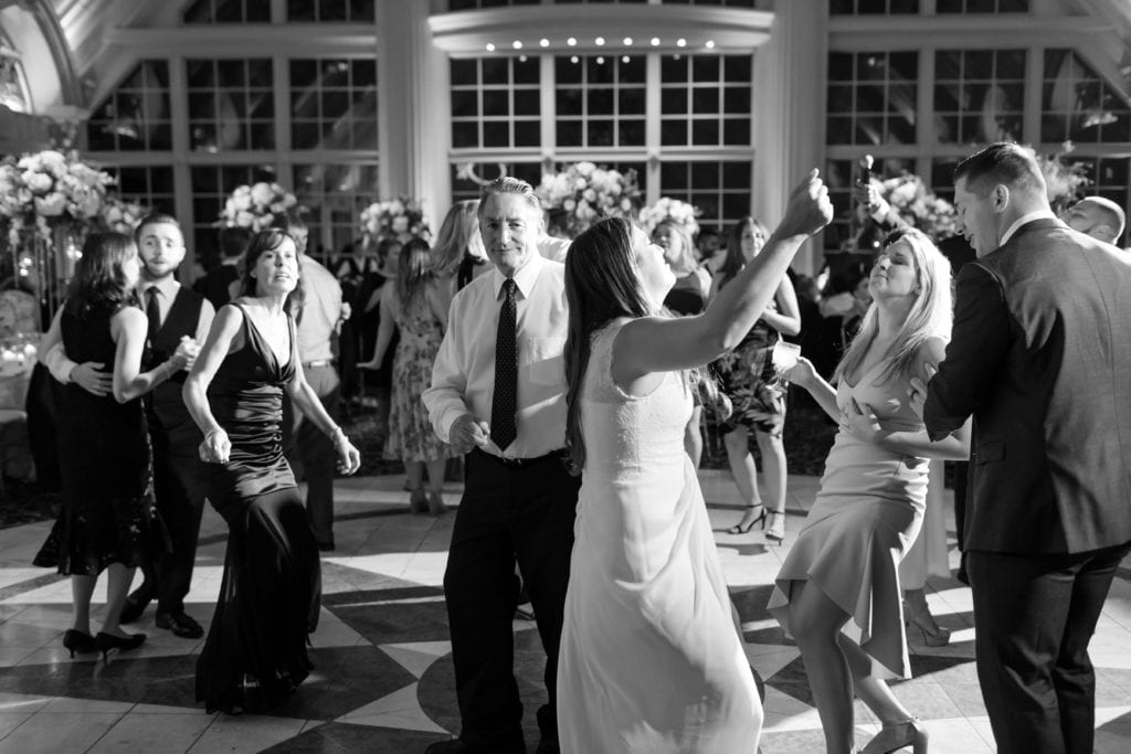 dancing the night away at wedding reception