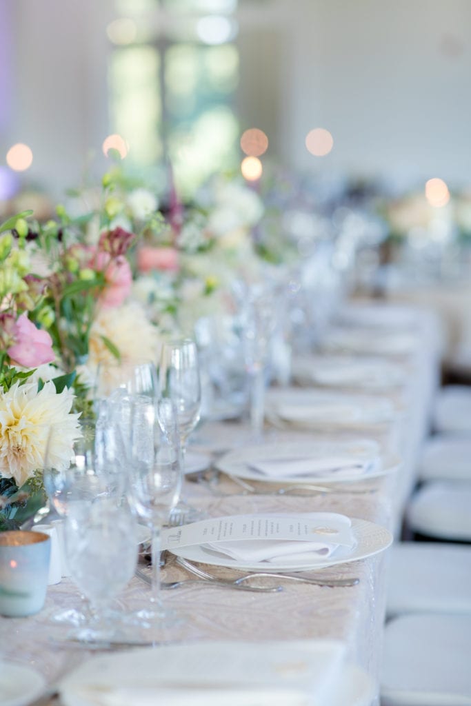 pastel floral wedding tablescapes