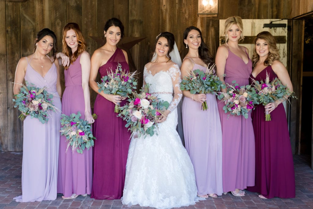 shades of purple Davids bridal bridesmaid dress