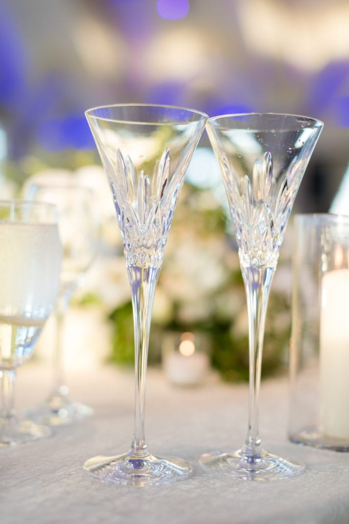 bride and groom's champagne flutes