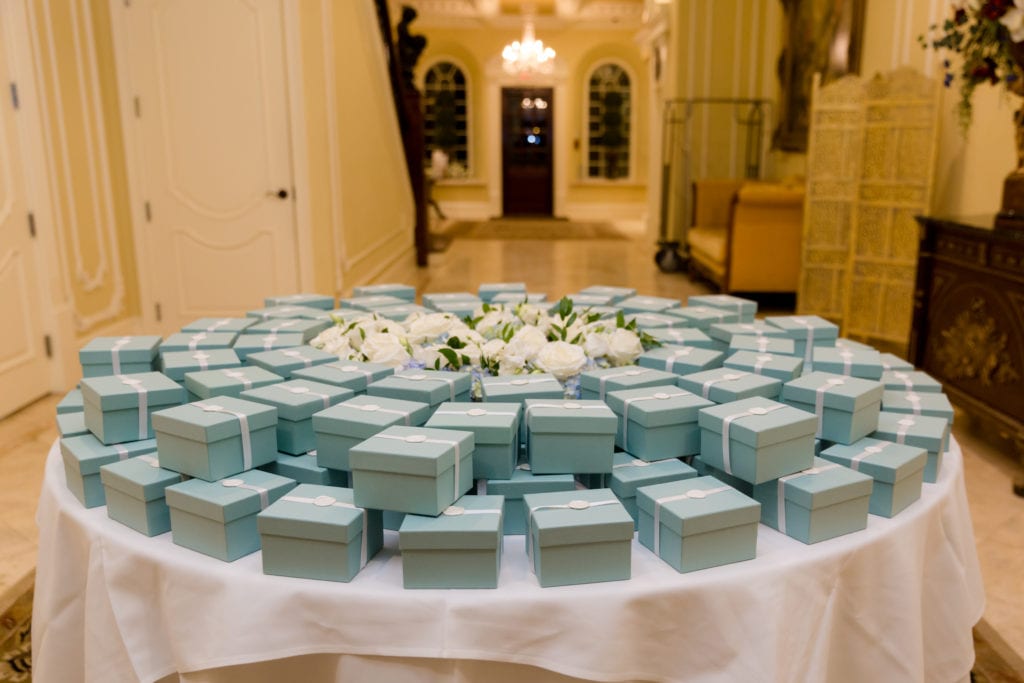 Tiffany inspired wedding gift boxes