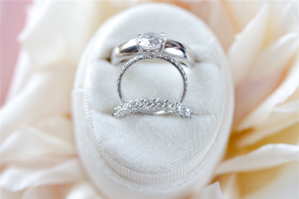 Wedding bands and jewelry set photo by Vanessa Joy Photography