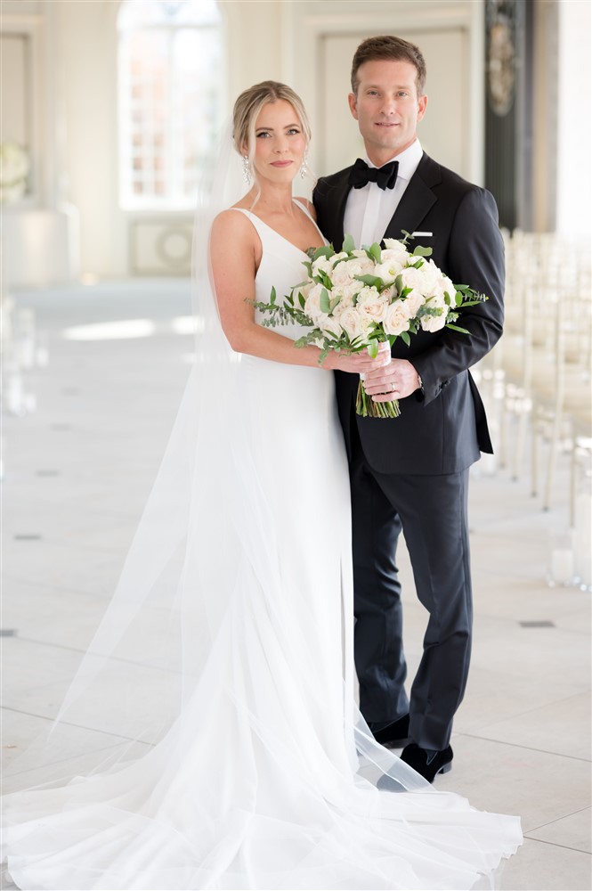 classic formal bride and groom portrait 