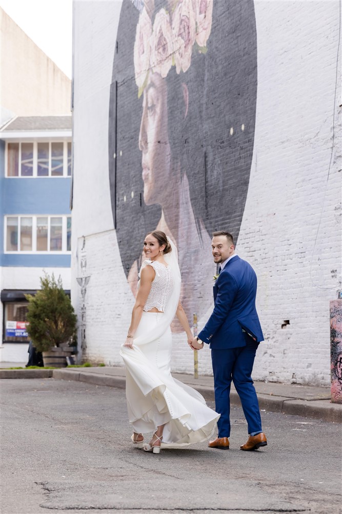 jersey city mural bride and groom
